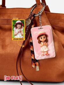 Catygift Custom 2D Flat Keychain, Personalized AI-Rendered Photo Keychain, Unique Gift For Daughter, Family Keepsake, Photo Upload Customization