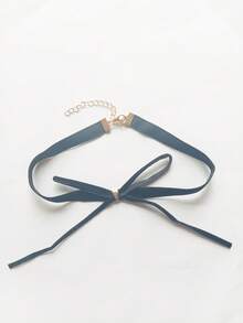 1 件女士复古天鹅绒蝴蝶结颈链，简约百搭的项圈项链 - 彩色 - 查看 6