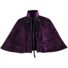 Medieval Shawl Women Renaissance Velvet Cape Wraps Costume Lace Gothic Lolita Cloak For Partygift - 紫色 - 查看 1