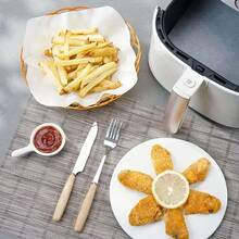 100pcs Air Fryer Oil-Absorbing Non-Stick Baking Paper-Suitable For Sandwich, Food Tray And Basket Lining, Barbecue Oil-Absorbing Paper, Safety, Easy To Clean, Suitable For Most Air Fryers, Oil-Proof, Suitable For Frying, Baking, Kitchen Essential Supplies, 18cm*18cm