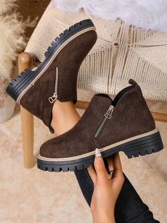 Women's Ankle Boots And Short Boots, Female Shoes Winter Boots, Women's Flat Shoes, New Shoes Short Boots, Women's Shoes With Zipper