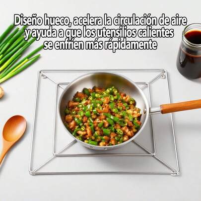 Almohadillas aislantes de múltiples especificaciones, SALVAMANTEL DE METAL, Su diseño de rejilla de acero inoxidable facilita la disipación del calor, es antiarañazos y resistente al desgaste. Se adaptan al tamaño de los utensilios de cocina, ya sea para el uso diario de tazones de arroz y platos de verduras en casa o para preparar ollas y guisos en cenas, encontrará las especificaciones adecuadas. Es una herramienta de protección ideal.