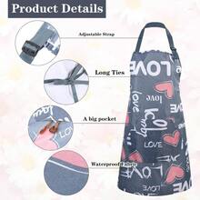 2 Pack Apron Women With Pockets, Adjustable Waterproof Floral Chef Aprons Women Chef Apron Kitchen, Gardening, Cooking, Salon, BBQ Or Baking - ban đầu - Xem 3