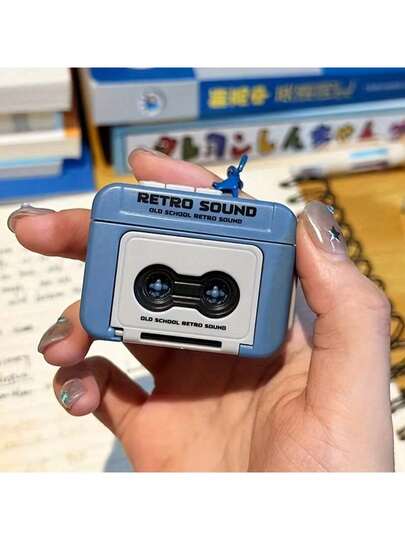 1pc Retro Cassette Mini Recorder Keychain - Vintage Style Dual-Sided Red/Blue Music Toy With Built-In Recording,Compact Keychain Accessory For Nostalgic Gifts & Music Lovers, Portable Audio Device | Cassette Tape Design | Functional Buttons