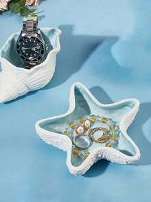 1pc Multifunctional Ceramic Starfish Desktop Decor, Starfish Ashtray, Home Living Room Bedroom Tabletop Ornament