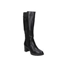 HISPAFLEX | Bottes à talons hauts Hispaflex pour femme – Bottes noires au genou – Bottes à talons avec fermeture éclair latérale – Talon moyen confortable – Plateforme – Hauteur genou – Polyvalentes – Modèle 2410 - Noir - Voir 2