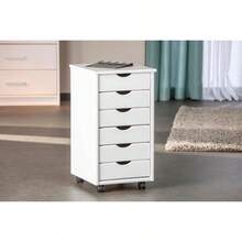 Inter Link - Cajonera rodante - Cajonera rodante 6 cajones - Cajonera de escritorio - Armario rodante - Cajonera - Pino macizo - Lacado natural - AxPxH : 35x39x66 cm - Nils