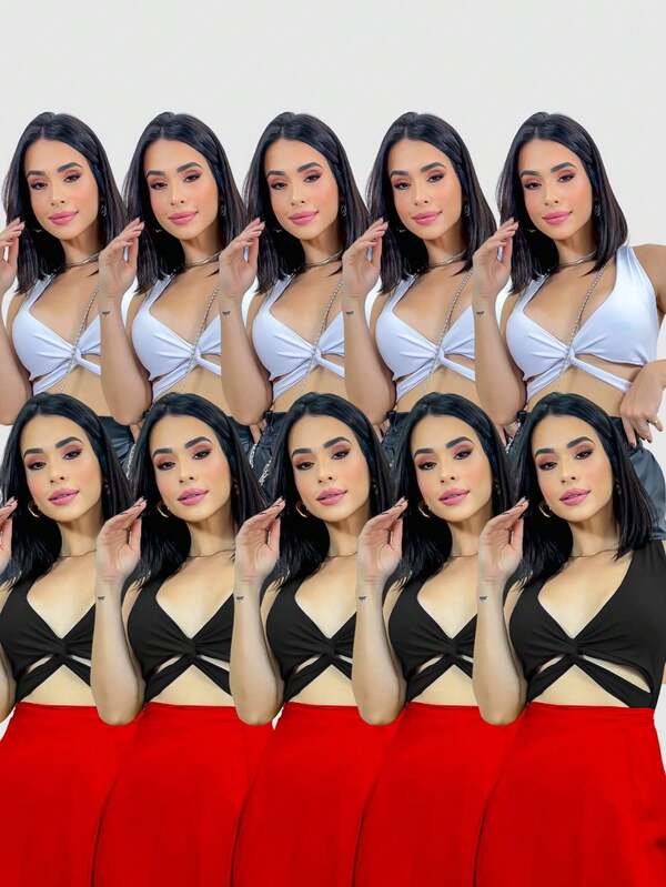 Kit 10 Cropped Feminino Top Suplex Alça Cruzada Regata Bojo Fashion Verão