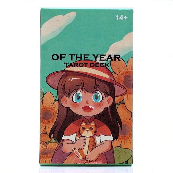 78 Karten Tarot Deck des Jahres für Anfänger mit Bedeutungen, Wahrsagung, Schicksal, Partyspiel, Familienspiel