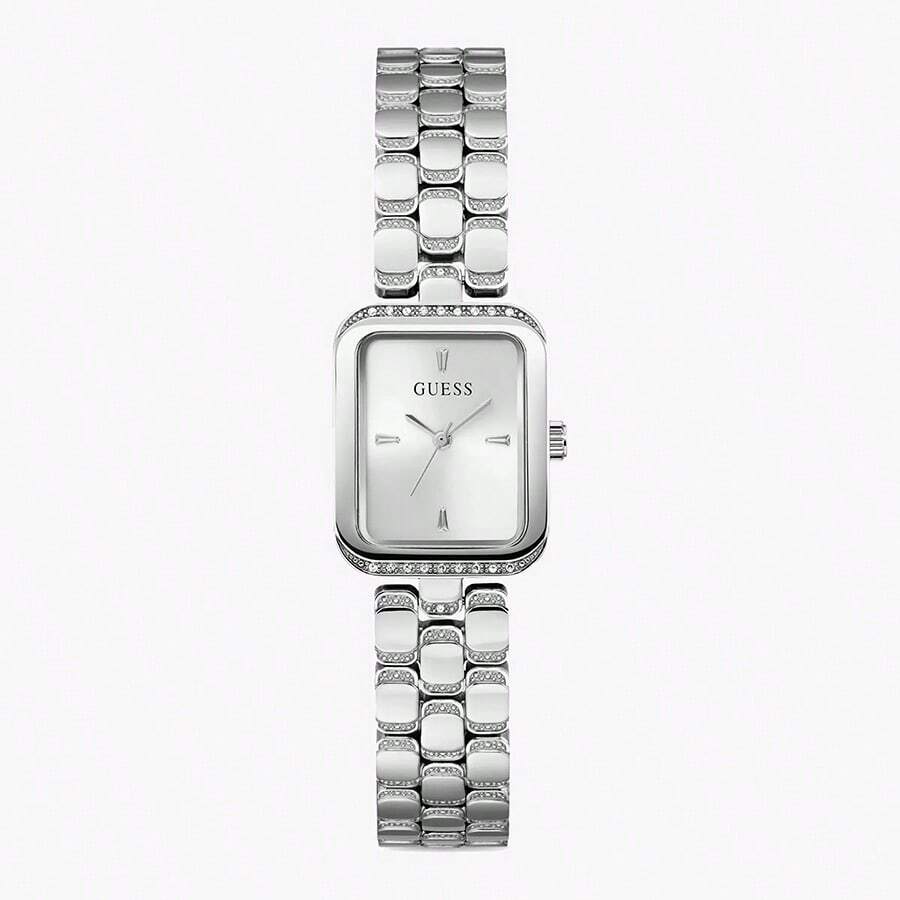 Guess Women Watch GW0865L1 Fashion Classic Bracelet Quartz Watch Stainless Steel Silver Square Dial Women's Fashion Watch Perfect Christmas Gift Suitable For Daily Wear And Birthday Anniversary Gift Giving For Mother Lover Girlfriend - Silver B - View 1