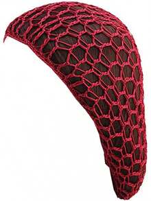 Women Soft Rayon Snood Hat Hair Net Crocheted Hair Net Mix Colorshalloween - 庫菲咖啡-2件 - 查看 11