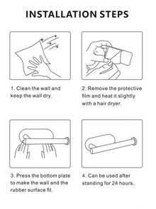 1 buc Suport pentru hârtie igienică din oțel inoxidabil rezistent, autoadeziv, fără găurire, dozator de role de hârtie igienică cu tratament periat, suport pentru hârtie igienică tip agățat de perete