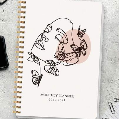 Trees 24个月计划本（2026-2027），两年期周/月计划本，包含月度概览和笔记功能，是提高效率、安排约会和设定目标的理想之选，办公桌配件。