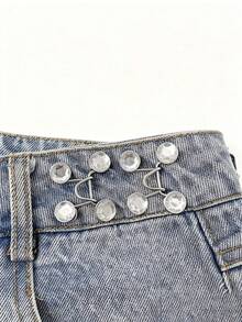 8件装裤腰收紧器，可调节牛仔裤腰收紧器，女士时尚金属纽扣别针，可调节腰带扣，无需缝纫可拆卸，隐形腰带，裤腰收紧器，持久耐用的快速腰带调节器，无缝即时贴合提升器，时尚腰部调节 | 简约设计 | 耐用连接器，牛仔裤腰部调节器 - 彩色 - 查看 5