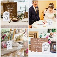 4pcs Acrylic Wedding Signs Ceremony And Reception, 5x7 Inch White Wedding Signage, Guest Book Sign, Cards And Gifts Sign, Please Take One Sign, In Loving Sign, Wedding Reception Decor - 白色壓克力 - 查看 7