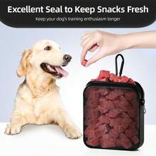 1pc Silicone Dog Training Pouch, Pet Treat Bag, Portable With Wrist Strap Large Capacity Dog Snack Bag, With Separate Hook Can Be Hung On Waist And Training Leash, Suitable For Walking, Training, Travel, Perfect Gift For Pet Owners