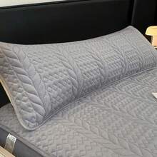 1 față de pernă din pluș cu model geometric, culoare solidă, față de pernă lungă, matlasată din catifea lapte, groasă, pentru cupluri (fără inserție de pernă), moale ca mătasea, prietenoasă cu pielea, caldă și confortabilă, lavabilă la mașină, potrivită pentru dormitor, cameră de oaspeți, cămin, se potrivește cu paturi twin, duble, queen-size, culoare solidă, cadou ideal de Crăciun