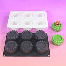 Custom 6-In-1 Round Pearl Cup Mousse Cake Mold DIY French Chocolate Dessert Aromatherapy Candle Silicone Mold