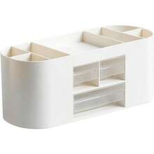 Organizador de escritorio de oficina con 3 cajones de almacenamiento, multiusos, bolgrafos, cosmticos, herramientas de maquillaje, contenedor para bolgrafos - Baijia Transparente D - Ver 7