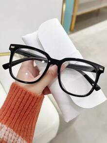 1副/3副装通用矩形镜框日常佩戴眼镜，男女皆宜。校园风格眼镜，可修饰脸型。 - 彩色 - 查看 6