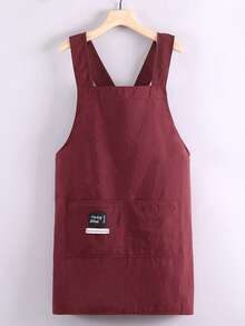 1pc Plain Color Crossover Sleeveless Apron, Minimalist New Design, Waterproof & Oil-Proof For Home Kitchen, Cooking, Work, Catering Use