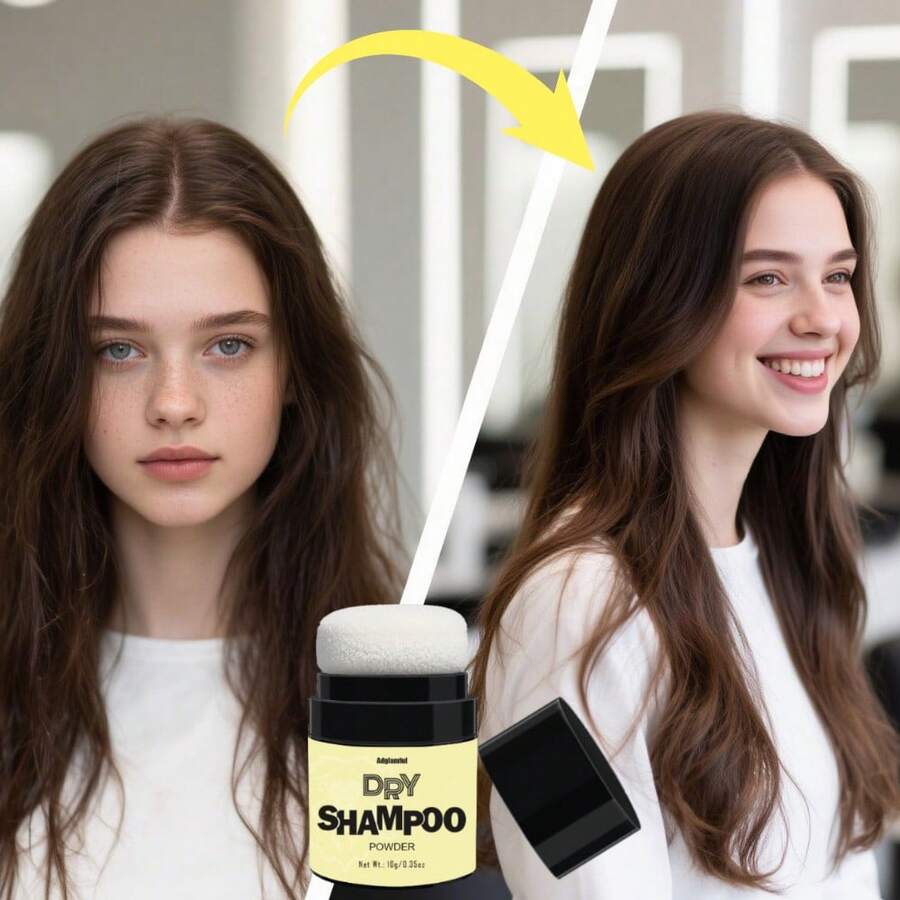 Adglamful Puff-Type Dry Shampoo Designed For Women. 10g Portable Size Absorbs Excess Scalp Oil With A Pat, Quickly Says Goodbye To Greasy Flat Hair, Adds Airy Volume. A Must-Have Emergency Item For Travel. - Dry Shampoo Powder - View 1