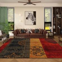 1pc European Classic - Gothic Color Block Patchwork Bohemian Carpet, Super Soft Plush Faux Cashmere Modern Area Rug, Machine Washable, Suitable For Living Room, Bedroom, Office And Dining Area - Perfect For Halloween, Christmas, Easter, Thanksgiving Decor, 700GSM, Indoor/Outdoor Use, Home Decor - Multicolor - View 7