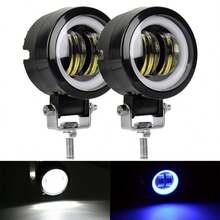 LED Halo Lights (Set Of 2) | Multi-Color White And Blue Angel Eyes For Motorcycles And Cars | Durable Black Housing | Easy To Install | Hardwired | Enhanced Visibility, Automotive Halogen Light | Round Halo Light, Car Halo Light, 12-24V, Hardwired, No Batteries - Motorcycle-angel Eye Lights - View 5