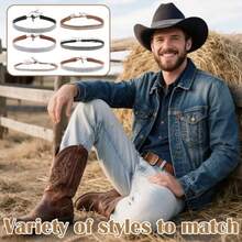 YC 6 Pcs Cowboy Hat Accessories For Women Men Cowgirl Bands Hats Western Style Hatbands Fashion - Nhiều màu - Xem 7