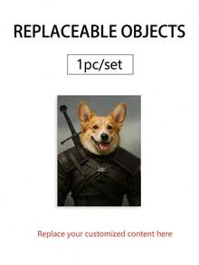 1pc Framed Art Deco Style Animal Portrait Canvas Print, Customized Portrait Decorative Paintings In A Stylish Motorcycle Style For Pets, Photos Of Creative Cat Or Dog Wall Decorations In A Coffee Shop, Restaurant Or Living Room, Indoor Portrait Orientation Canvas Artwork, Gift For Pet Lovers