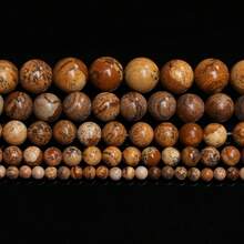 1 hilo de cuentas de piedra natural semiacabadas de 4/6/8/10/12 mm, redondas, para hacer joyas. - Como se muestra - Ver 3