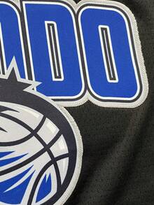 1pc Men's Embroidered Basketball Jersey Sleeveless V-Neck T-Shirt, Casual Sports Top For Party - Black - View 6