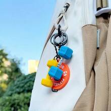 عبوة من 1/2 قطعة سلسلة مفاتيح بار بسيط، حلقة مفاتيح من السيليكون بموضوع رياضي، إغلاق حلقة مشطوفة، مصنوع من مادة البي في سي، مناسب كهدايا حفلات وعيد الميلاد وإكسسوارات مفاتيح السيارة والحقائب الظهر للهواة الرياضيين