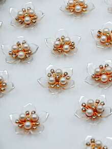 50 piezas de 25mm Apliques de flores de cristal con borde plateado, DIY para joyería, zapatos, ropa, bolsos, regalos