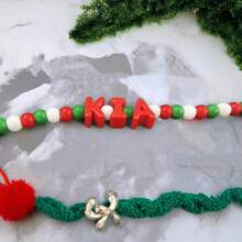 1pc Customized Colorful Pet Necklace, Fashionable Pet Necklace, Customize Your Pet's Name, Unique Necklace For Your Pet, Creative & Cute Christmas Pet Necklace, Creates Holiday Atmosphere, Adjustable Size, Prevents Pet Loss, Great Gift For Your Pet - Red - View 5