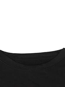 Custom Hoodies, Flocked Print, Personalized Autumn/Winter Hoodies, Suitable For Back-To-School, Casual, Loose Fit, Outdoor, Halloween, And Christmas Costumes. Upload Your Photos (Group Photos, Pet Photos, Etc.) And Add Your Own Personalized Text Name. High-Quality Casual Sportswear Hoodies, Suitable For Company Team Building, Halloween Costumes, And Birthday Parties For Boyfriends, Family, And Friends. Black Top. - Black - View 7