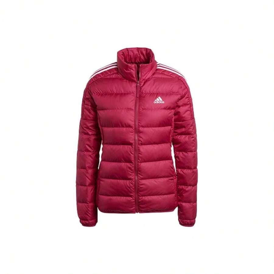 Adidas Stand Collar Warm Slim Down Jacket Outdoor Quilted Lightweight Down Jacket CG Winter Women's Red GH4597 - Red - View 1