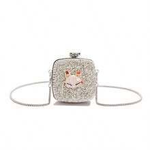 New Fashionable Niche Design Mini Bowknot Versatile Lipstick Earbud Coin Purse With Chain Shoulder Crossbody Bag For Women - Bạc - Xem 4