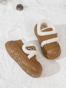 2 Chinelos Térmicos com Sola Grossa de 25cm para Mulheres, Botas de Neve de Moda Outono/Inverno 2020 para Uso Externo, Forro Peludo, Fechamento com , Sapatos de Inverno Quentes