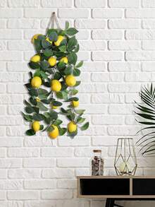 1/3 piezas Decoración navideña artificial Planta de vid de limón con hojas verdes, material de fibra de poliéster, 63 cm/24.8 pulgadas, planta artificial, flor artificial, decoración de habitación, decoración de mesa, decoración de jardín, suministros de decoración de habitación, decoración de restaurante, decoración de cuatro estaciones, decoración de temporada de bodas, decoración de temporada de graduación, decoración del hogar.