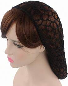 Women Soft Rayon Snood Hat Hair Net Crocheted Hair Net Mix Colorshalloween - 庫菲粉紅色-2件 - 查看 4