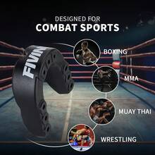 1 件 FIVING 专业拳击护齿套，男女通用，黑色时尚牙齿保护套，MMA/泰拳牙齿保护器，可自行修剪和定制，适用于足球、篮球、足球的运动护齿套