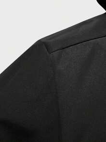 Men's Long Sleeve Jacket With Hooded Design, Convenient Zipper Closure, Simple Yet Layered Style. Overall Slim Fit, Suitable For Daily Outings, Casual Gatherings And More Occasions. - Black - View 3