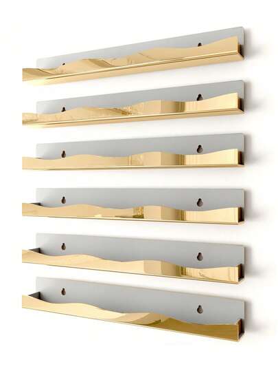 6pcs Acrylic Nail Polish Organizer Set Wall-Mounted Display Rack For Fashion Glasses & Essential Oils, Expandable Bathroom Storage Shelf - Acrylic - For Makeup Lovers & Home Organizers - Perfect For Bathroom & Bedroom Storage