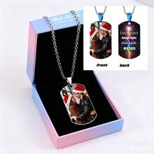 1 Custom Picture Necklace, Custom Text Pictures, Hip-Hop Style Personalized Pendant Necklace Jewelry, Custom Image Jewelry Gift Sequins Gold, Silver, Rose Gold Fashion, Retro, Unisex, Old Money, Punk, Wild Customization, Personalization, Boyfriend Gift - Multicolor - View 45