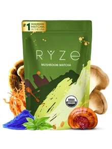 Mushroom Matcha, USDA Organic With 6Adaptogenic Mushrooms And Ceremonial-GradeJapanese Matcha , Energy, Focus, Digestion,Lmmunity With Cordyceps, Lion's Mane, Reishi Turkey Tail, 30 Servings - 1 bag - 查看 7