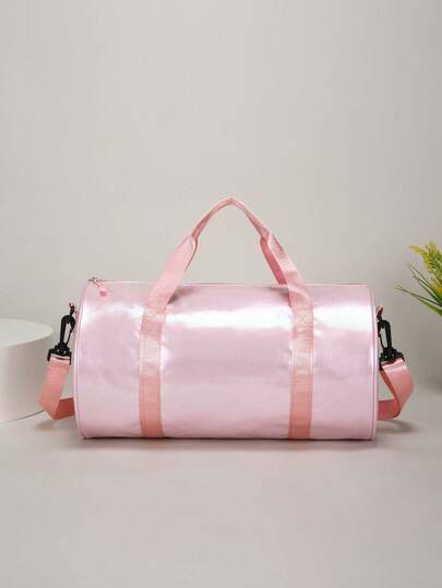 1pc Iridescent Shiny Large Capacity Travel Bag, Casual Sports Gym Bag, Handheld & Shoulder Strap, Suitable For Daily Use (Medium Size)