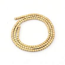 1pc方形电镀金色黑琥珀珍珠，多尺寸选项，时尚朋克金属风格黑色电镀手工DIY串珠隔珠，适用于情侣手链、项链、吊坠、珠宝配饰 - 電鍍金色 - 查看 15