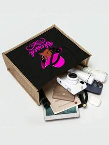 Bộ 1 túi xách nhẹ và túi đựng mỹ phẩm cùng màu, bộ túi xách in họa tiết thời trang bao gồm ví, túi tote vải lanh dung tích lớn dành cho nữ, túi mua sắm dung tích lớn, thiết kế sáng tạo, túi tote thường ngày tiện dụng, túi mua sắm lý tưởng. Túi xách đa năng tiện dụng dành cho giáo viên, quà tặng cho phụ nữ. - Nhiều màu - Xem 5