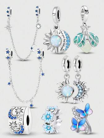 1 件银色爱心蝴蝶星蜜蜂吊坠饰品吊坠球适合手链 DIY 女士珠宝